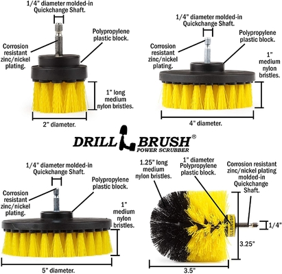 4 Pieces Wheel Cleaning Brush Car Cleaning Brush Drill Brush